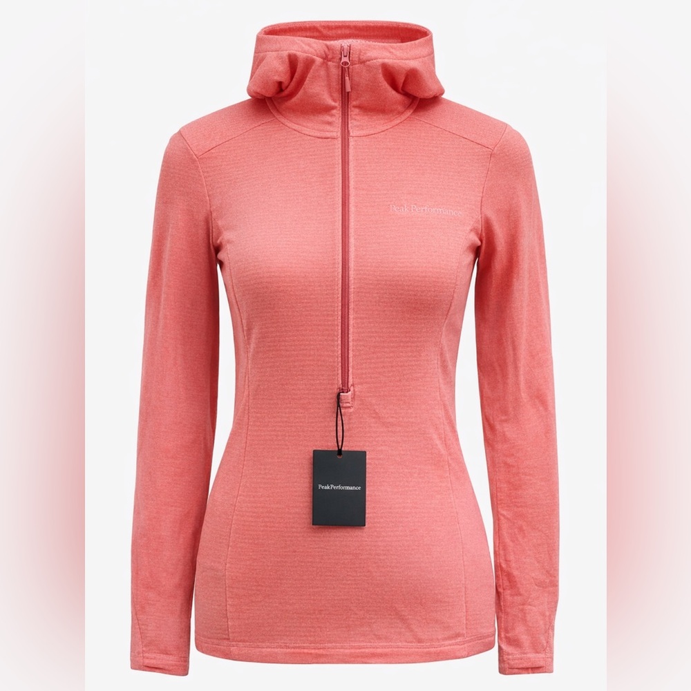 Peak Performance Light Hooded Fleece Half Zip Size XS - HAP Pink (Coral) NWT